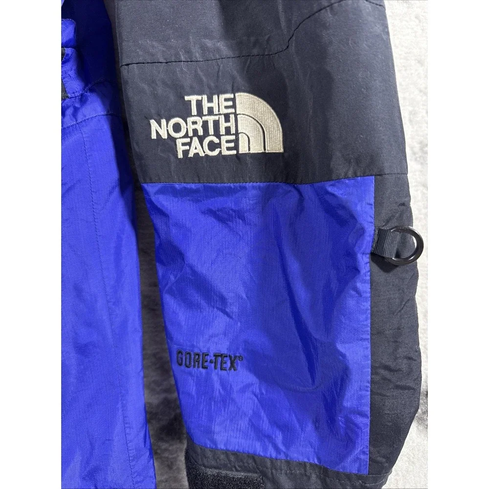 North Face Jacket Mens Size Large Blue Full Zip Snap Gore-tex Hooded Outdoors‎